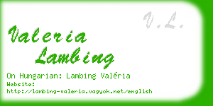 valeria lambing business card