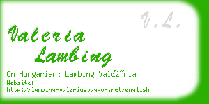 valeria lambing business card